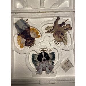 Vintage Christmas Ornaments Bradford Editions Puppy Paradise‎ Abby Sam Pepper